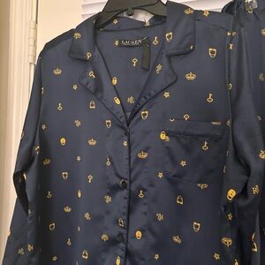Ralph Lauren Navy and Gold Pajama Set